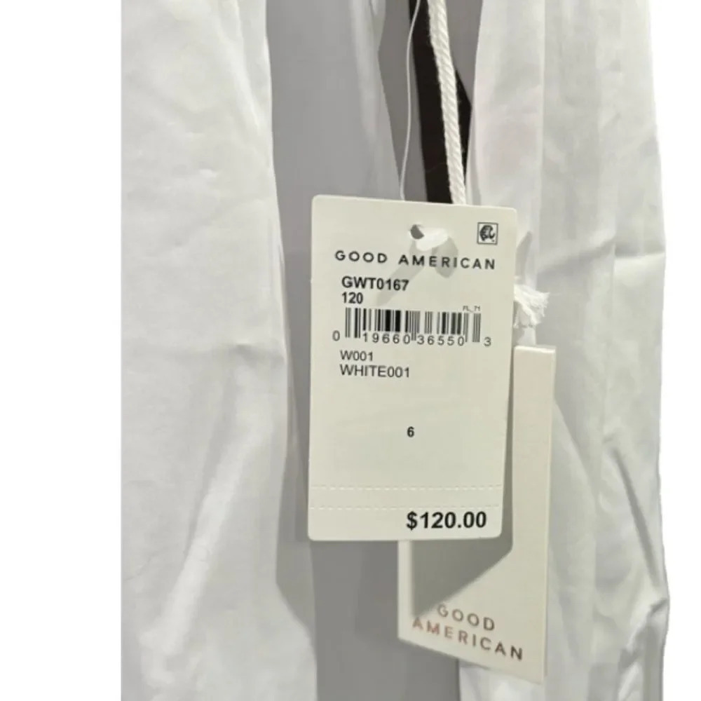 Good American size 6 (3xl) white cotton blend slit back poplin shirt - Picture 10 of 13